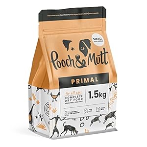 Pooch & Mutt – Primal High Protein Grain Free Dry Dog Food (Small Sized Kibble), Lamb And Ostrich Flavour, 1.5kg