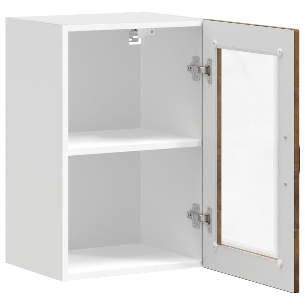 Genérico Armario de Pared para Cocina Puerta Cristal Porto Roble Ahumado,Mobiliario,Armarios y Almacenamiento,Armarios de Cocina,854012