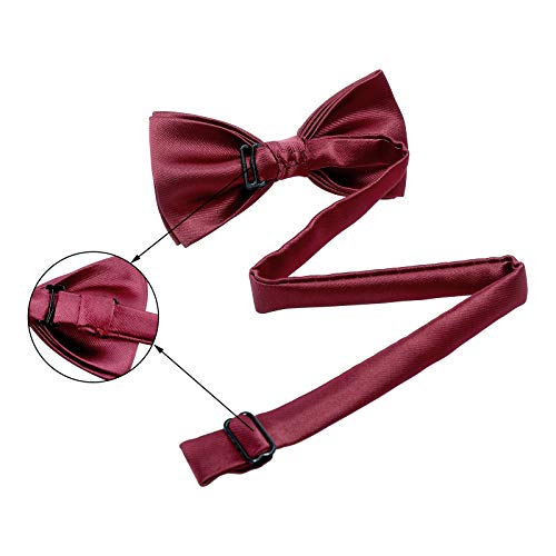WELROG Child Kids Suspender Bowtie Sets - Y Shape Adjustable Suspender with Silk Bowties Gift Idea for Boys and Girls （Brown + Burgundy bowtie） - Thumbnail 7