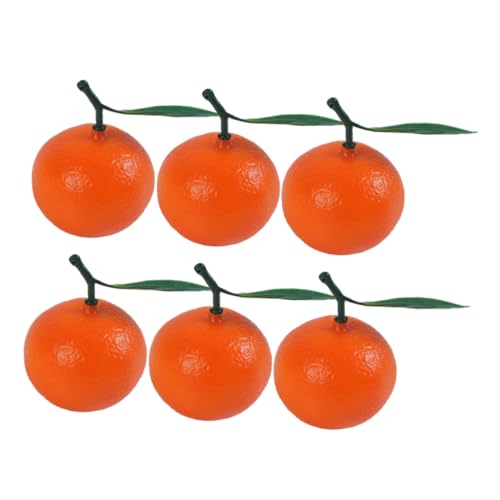 MALUGOGO 6個 ?真小粒オレンジモデル フェイクフルーツ 高精細写真小道具 幼稚園教材兼用 シーン装飾用リアルな果実