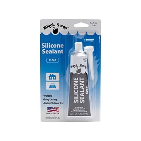 Black Swan Clear Silicone Squeeze Tube Sealant, 3 Fluid Ounces Cover