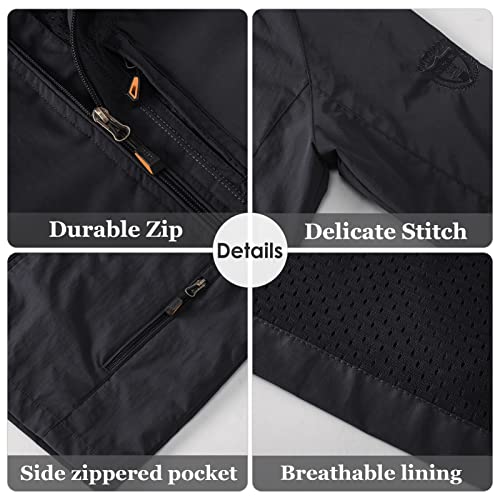 SEAUR - Mens Jacket Lightweight Waterproof Jackets Casual Softshell Jackets Outdoor Work Coat for Cycling Skiing Hiking - Image 3