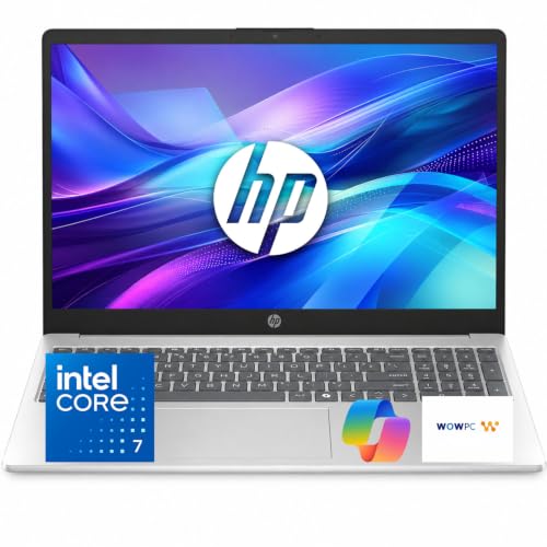 Image of HP 15.6 inch Full HD Anti-Glare Laptop, Intel Core 7 150U 10-Core CPU, 16GB DDR4 RAM, 1TB PCIe SSD, Wi-Fi 6, Bluetooth 5.4, USB-C, Numeric Keypad, Webcam Privacy Shutter, Windows 11 Home, WOWPC USB