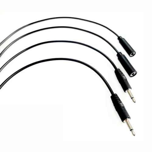Conectores Jack 3.5mm macho y hembra 4 piezas 22cm miniatura 4