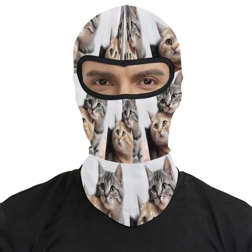 Balaclava para hombres y mujeres con diseño estampado de gatos, máscara facial térmica para clima frío, equipo para motocicleta y esquí, máscara de invierno para mujer y hombre miniatura 2