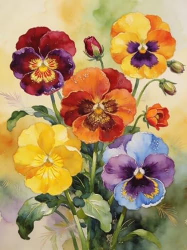 Diamond Art Kits for Adults Flower DIY 5D Diamond Painting Kit for Beginners Full Round Drill Gem Art Dots for Adults Diamond Dots Paintings Crafts Home Wall Decor 8x12 Inch