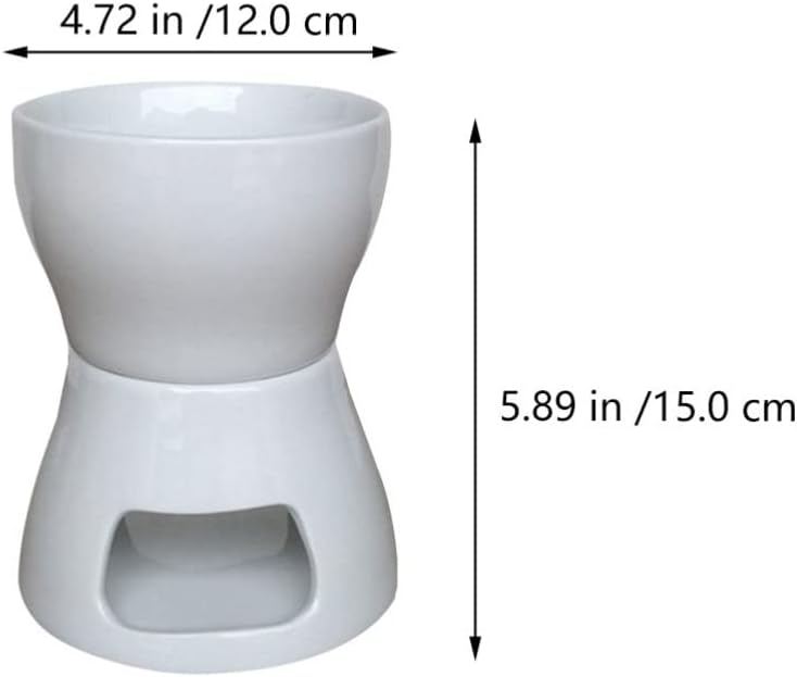 Hemoton 1set Ceramic Chocolate Melting Pot for Fondue Cheese Warmer Easy to Clean and Store for Desserts and Baking for Romantic Dates and Parties