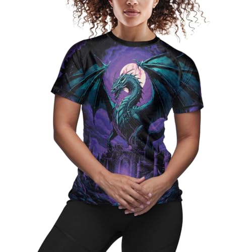 FORMONIES Women's Dragon BJJ MMA Rash Guard Short Sleeve Compression Shirt No Gi Jiu Jitsu Tops for Women4