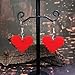 Red Retro 8 Bit Gamer Pixel Heart Earrings, Handmade Hypoallergenic Nickel Free Heart Container Costume Cosplay Jewelry