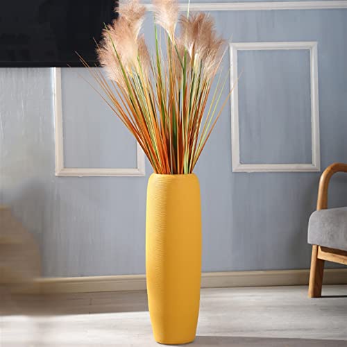 Vase en céramique jaune grand format pour fleurs séchées - 4