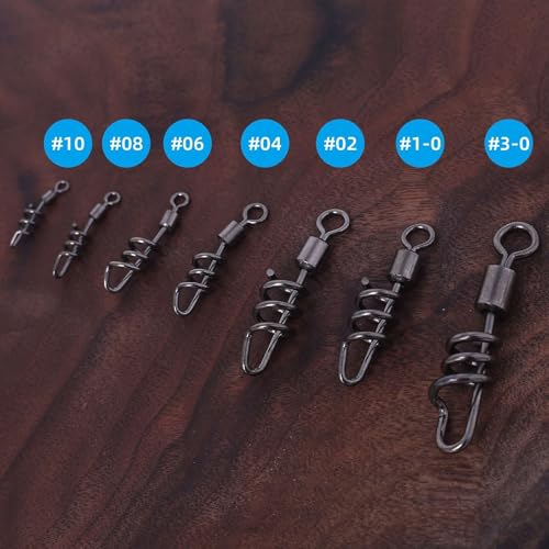 50 piezas conector giratorio bola con seguro para pesca miniatura 3