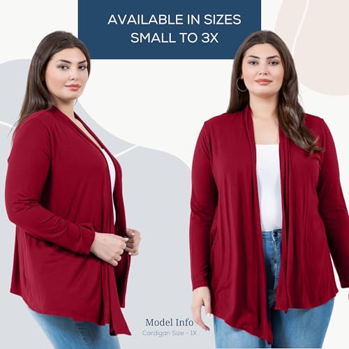 Image of Azules Long Sleeve Womens Cardigan, Thin Flowy Rayon Sweater Lightweight Cardigan for Casual or Dressy Outfits