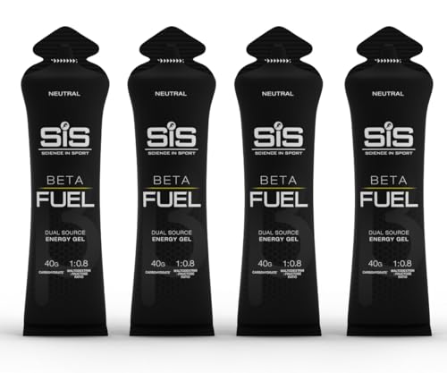 SIS Beta Fuel Energy Gels for Cycling Running Triathlon - Dual-Source Carbohydrate Blend - 40 g of Carbs - Gluten-Free - Informed Sport Certified - 4 Pack (4 Pack, Unflavoured)