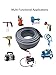 SYXQT Hybrid Air Hose 3/8-Inch x 100FT，Air Compressor Hose 300 PSI Heavy Duty, Lightweight, Kink Resistant, All-Weather Flexibility with 1/4-Inch Industrial Air Fittings and Bend Restrictors,Gray