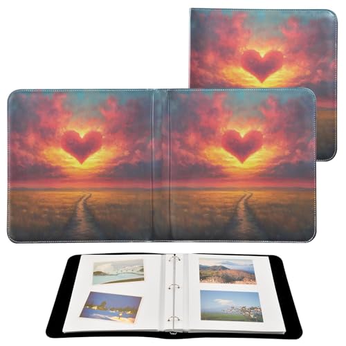 Álbum de Fotos Scrapbook Autoadhesivo DIY con Forma de Corazón 3 Anillos 40 Páginas 8x10 para Memorias miniatura 2