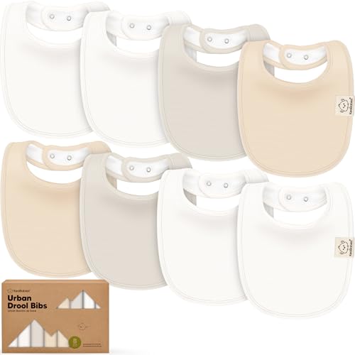 Image of KeaBabies 8-Pack Organic Baby Bibs for Drooling and Teething (Purest) | Soft Cotton Bibs for Baby Girl, Boy, Extra Absorbent, Easy to Clean & Put On, Toddler, Newborn, Infant 0-24 Months