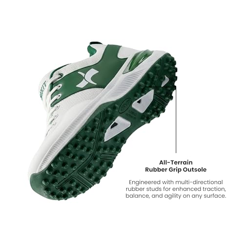 Image of Rise V2 Cricket Shoes for Men, Lightweight Breathable Mesh, Rubber Studded Outsole and TPU Heel Support