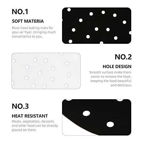 Yardwe 4Pcs Fritadeira Ar Forros Rodada Reutilizável Silicone Anti- Aderente Fritadeira Ar Esteiras