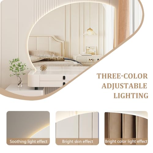 Miroir salle de bain LED dimmable et incassable moderne - 4