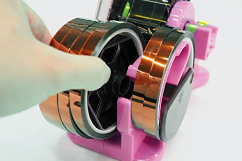 Pink Heat Tape Dispenser Sublimation - Multiple Roll Cut Heat Tape Dispenser 1" & 3"Core Double Reel Cores Sublimation For Heat Transfer Tape, Semi-Automatic Tape Dispenser With Compartment Slots #TOP2