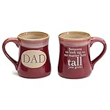 Dad Ceramic 18 oz. Coffee Mugs with Inspirational Message (Burgundy)