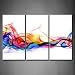 3 Panel Wall Art Fresh Look Color Abstract Smoke Colorful White Background Painting Pictures Print On Canvas Abstract The Picture For Home Modern Decoration piece (Stretched By Wooden Frame,Ready To Hang)