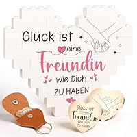 Giftota Beste Freundin Geschenke zum Geburtstag Herzförmige Bausteine und Glücksbringer, Geschenke für Frauen, Geschenk für Freundin - Geburtstagsgeschenke für Freundin