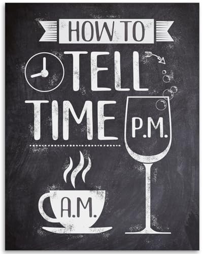 How To Tell Time - Chalkboard-Style Design 11x14 Unframed Print,