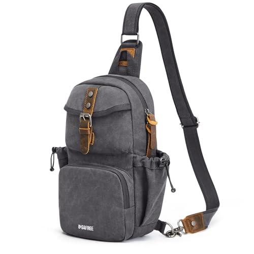 Bolso de pecho para viajar con estilo retro: comodidad en lona negra de 32.5 cm para el día a día.