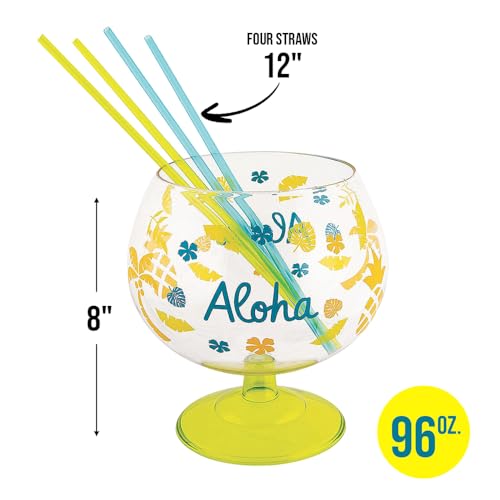 Vaso reutilizable Fishbowl plástico amarillo 96 oz miniatura 2
