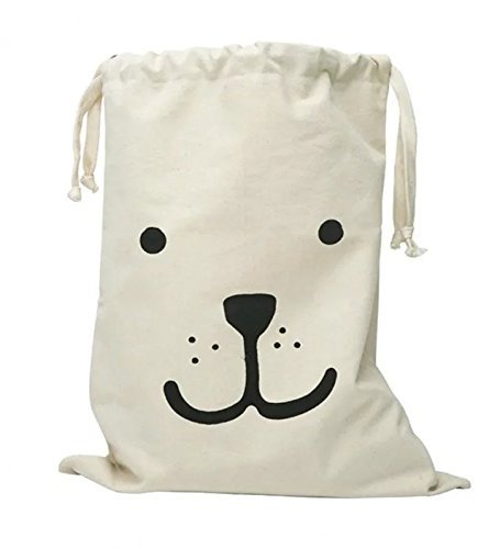 Bolsa de almacenamiento de juguetes Organizadores con patrón de oso para niños, ropa de bebé, libros para niños, bolsa de regalo