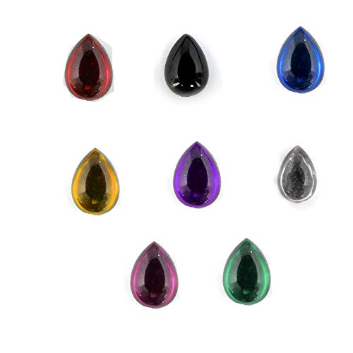 The Crafts Outlet 1000 piezas de cuentas acrílicas con parte trasera plana, 4 x 6 mm, surtido de tonos de joyería