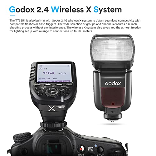 Image of Godox TT685II-O TTL Flash for Olympus Panasonic Camera, GN60 2.4G Speedlite | HSS 1 /8000s, 330 Full Power Flashes, 0.1-2.6 s Recycle Time, TCM Instant Conversion, Quick Release Lock, 20-200mm Zoom