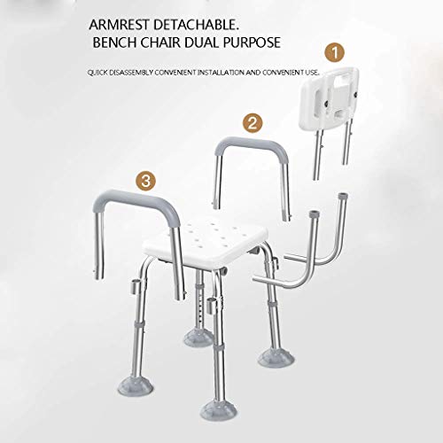 Chaise de douche avec rails et poignées pour senior et PMR - 6
