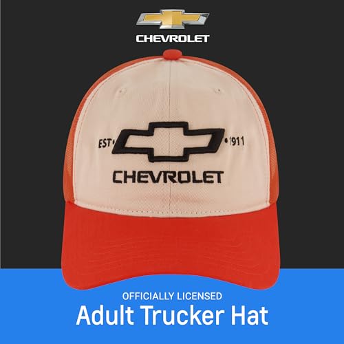 Image of Chevrolet Truck Hat, Multi, One Size | Logo Mesh Adjustable Snapback Baseball Cap with Curved Brim