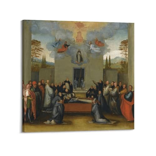 Impression sur toile Mort de Saint par Fra Bartolomeo - Déco murale 50x50 cm