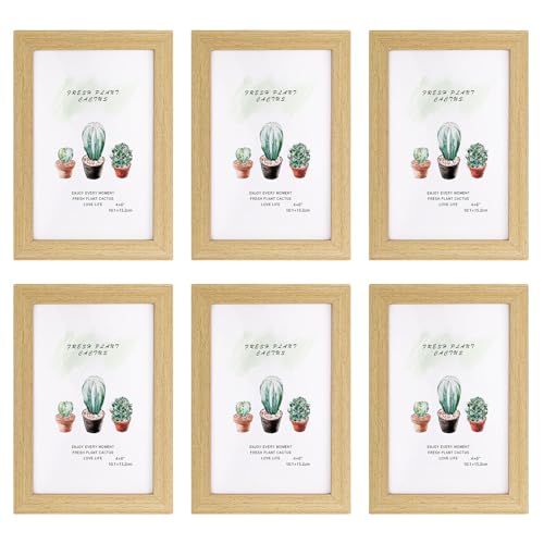 Halinuia 6 Pezzi Cornice per Foto 10x15 cm, Cornici da Muro e da Tavolo Portafoto Cornici Foto Set, Appendi Foto Decorazione per Casa Ufficcio Camera Soggiorno
