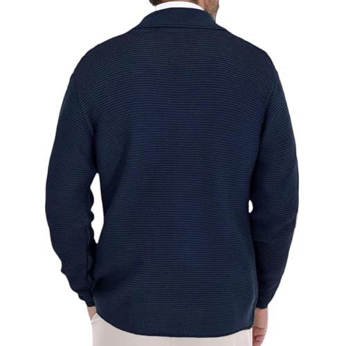 ADHOWBEW Men's Cardigan Sweaters Long Sleeve Casual Fashion Big and Tall Cable Knit Stand Collar Warm Sweaters4