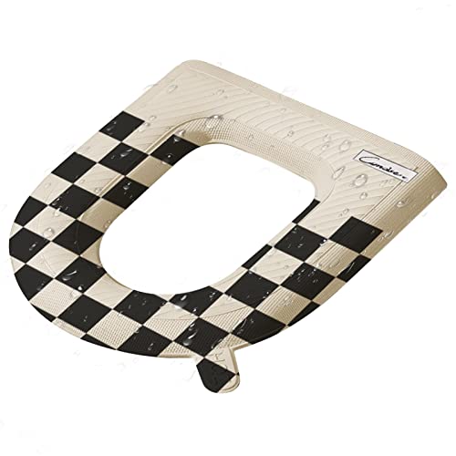 tacery Wasserdichtes Toilettensitzkissen | Badezimmer-Sitzbezug - Hautfreundliches, weiches, waschbares Eva-Pad mit Griff für die Badezimmertoilette