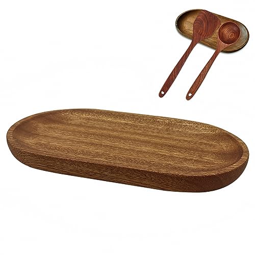 Reposa Cucharas, Soporte para Cucharas de Cocina de Madera Retro Natural Reposacucharones de Cocina...