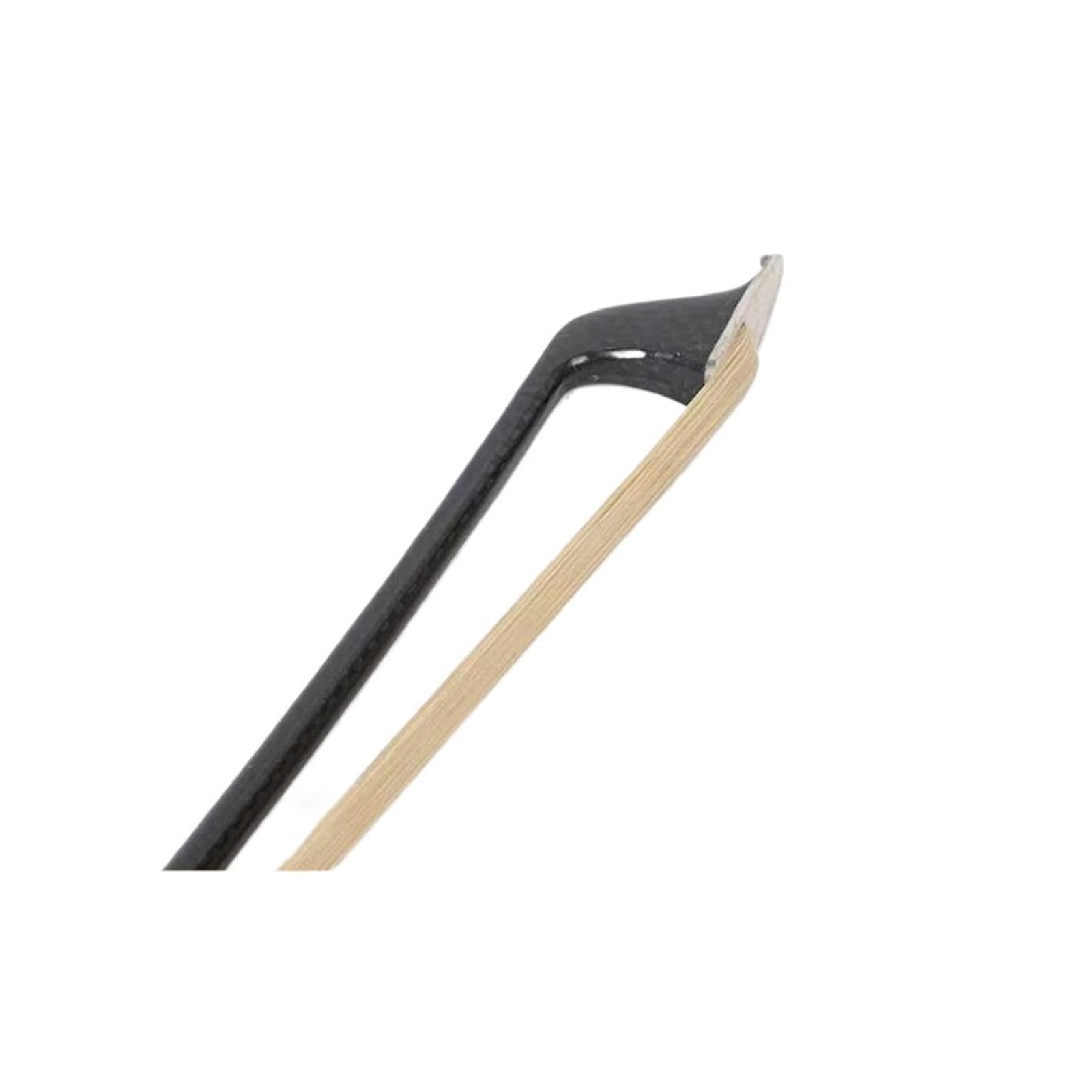 Cello-Carbonfaser-Ganzschwarz-Karierter Bogen mit Saitenhalter aus Ebenholzschale, geeignet for Anfänger, Musikinstrumenten-Zubehörbogen(1/2)