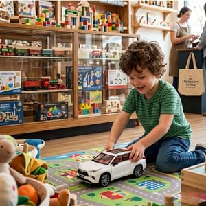 Image of 1:24 Scale Highlnder Hybrid Diecast Car Model - Metal Pull-Back Car with Sound, Lights, Super Openable Doors, Toy for Boys & Kids (Multicolor) (Pack of 1)