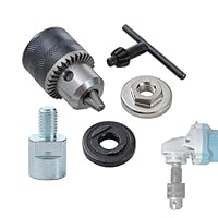 KATSU Tools Winkelschleifer-Aufsatzadapter, M14 Buchse auf M10 Außengewinde-Konverter mit 10 mm Bohrfutter und Flanschmuttern, passend für Kern-Bits, Schleifscheiben, Polierpads und mehr