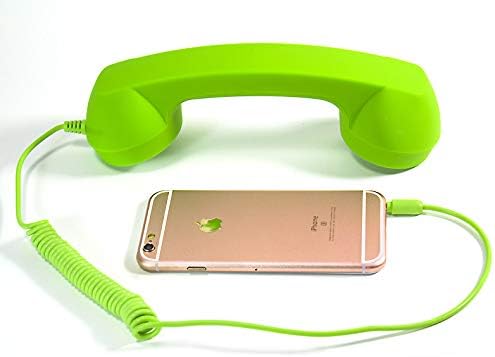 Miniatura 2 de Retro 0.138 in Teléfono Teléfono Celular Receptor Micrófono Micrófono Altavoz para iPhone iPad Teléfonos Móviles Teléfono Móvil Smartphone (Verde)