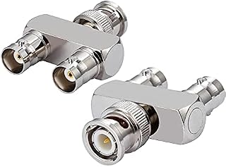 Vecys BNC Adapter BNC Male to Dual F Type Female"Y" Type 3 Way T-Socket Splitter Adapter for CB Antenna 4G Walkie Talkie CCTV Handfunk Ham Radio HD Video HDTV (2 pcs)