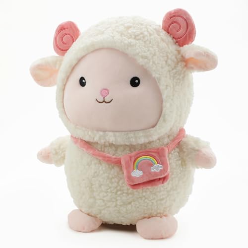 Image of Beige Sheep Soft Toy for Kids Stuffed Plush Toy with Cute Hug-Friendly Design for Babies, Toddlers & Children Safe, Lightweight & Easy to Clean (40CM)