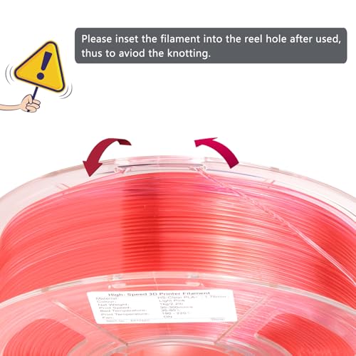 Image of iSANMATE Rapid Clear PLA Filament 1.75mm, 3D Printer Filament Transparent Filament Light Pink, Fast Printing Speed PLA, Dimensional Accuracy ±0.02mm, 1kg Spool