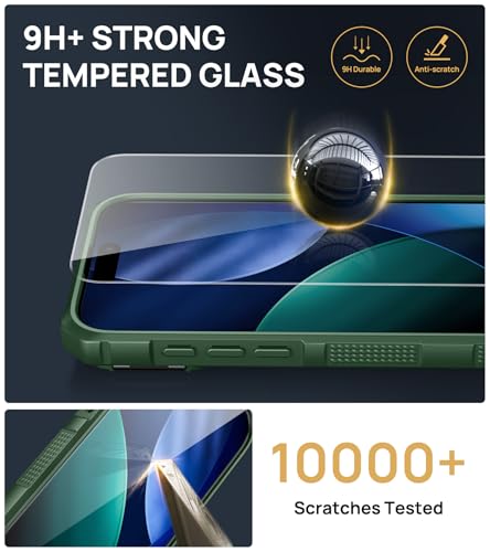 Image of SSLOTSCASE for iPhone 17 Pro Max Case with 2X Glass Screen Protector, Green