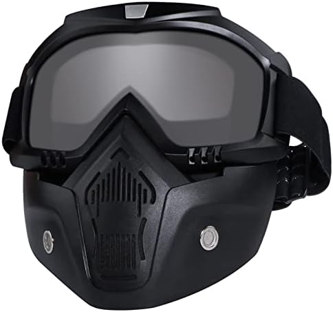 VPZenar Airsoft Mask, Airsoft Mask Full Face, Detachable Gray Lens Airsoft Goggles, Military Paintball Mask Match with Helmet, Tactical Airsoft Gear