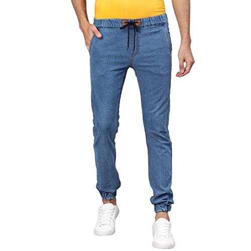 Urbano Fashion Men’s Light Blue Jogger Jeans Slim Fit Stretch (nwibnhpsjog-14-lblue-34)